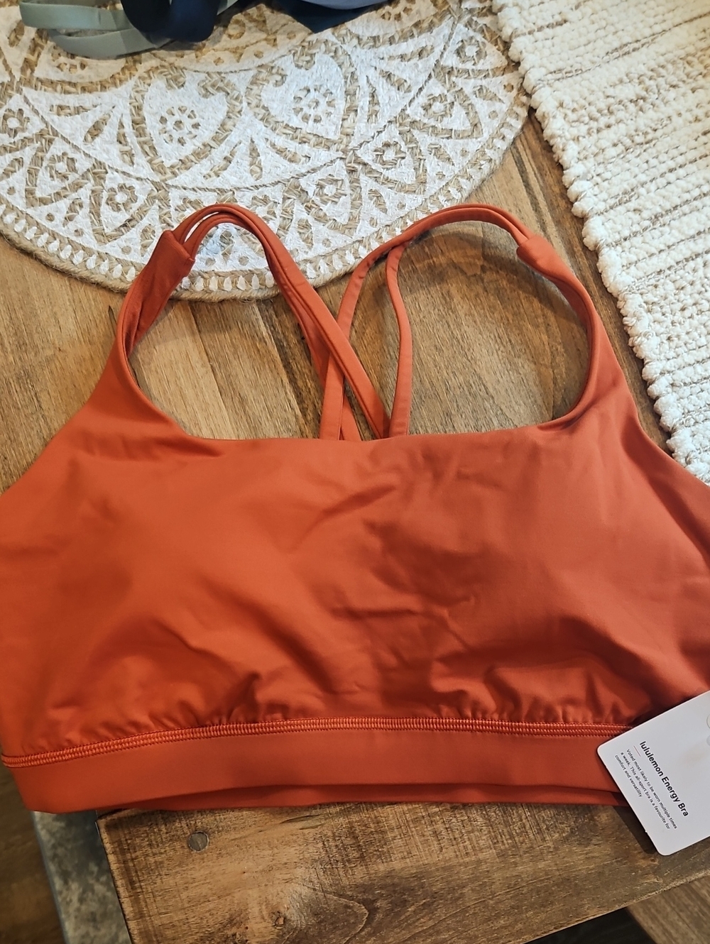 lululemon athletica Rust Orange Cross‑Strap Sports Bra